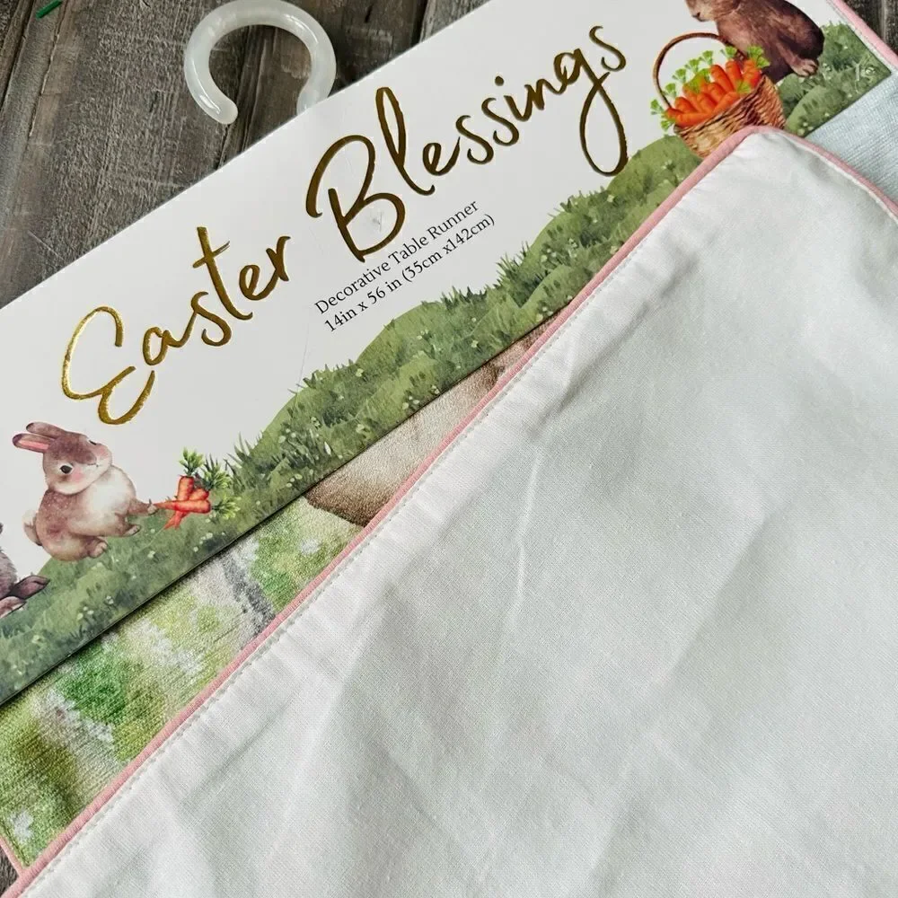 Easter Bunny Rabbit Mushroom Butterfly Beaded Spring Table Runner